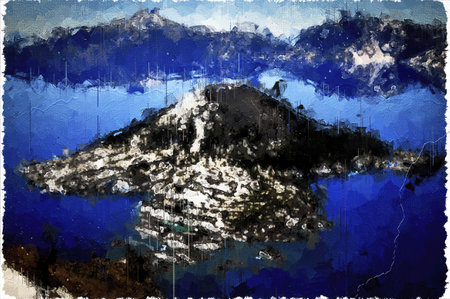 Abstract Nature impressionism Digital Painting illustration-の写真素材