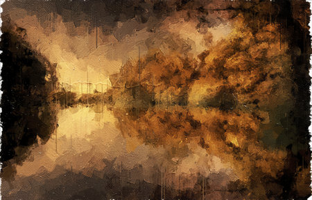 Abstract Nature impressionism Digital Painting illustration-