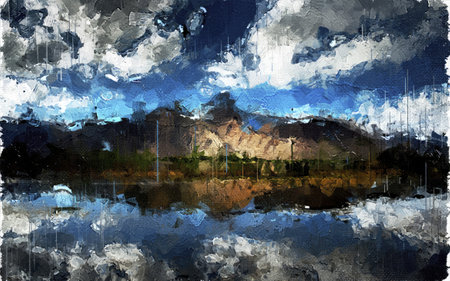 Abstract Nature impressionism Digital Painting illustration-の写真素材