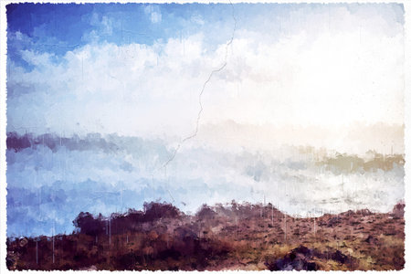 Abstract Impressionism Nature Landscape Digital Paintingの写真素材