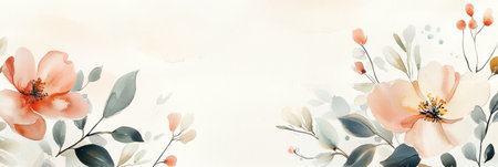 Watercolor floral painting with soft pastel colors and delicate details, creating a romantic and elegant botanical illustration isolated on white backgroundの素材