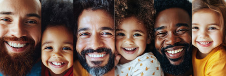 A diverse group of people smiling, showing joy and happiness.の素材