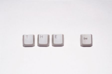 Computer keys making the endの写真素材