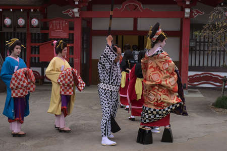 NIKKO, JAPAN - NOVEMBER 8 2019: Nikko Edomura (Edo Wonderland) is a large theme park from the Edo period.binary commentのeditorial素材