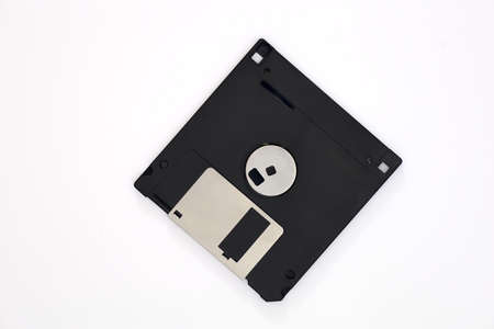 Black removable magnetic floppy disk storage technology.の写真素材