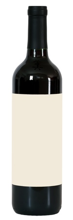 wine bottle isolated on white backgroundの写真素材