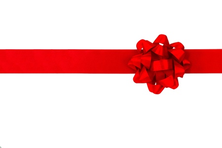 red ribbon and bowの写真素材