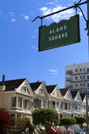 Alamo Square, San Francisco Californiaの写真素材