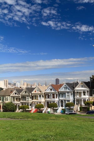 Alamo Square, San Francisco Californiaの写真素材