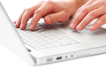 hands on keyboardの写真素材