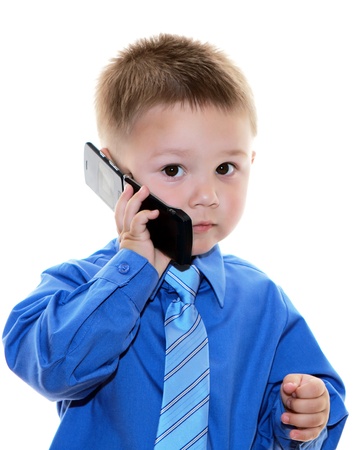 boy with phoneの写真素材