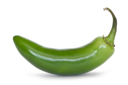 serrano pepper isolated on white の写真素材