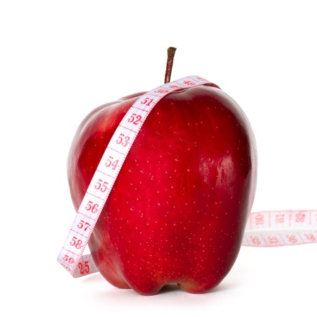 apple with centimeterの写真素材