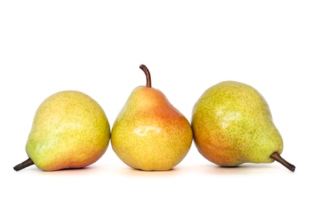 pears over white background with clipping pathの写真素材