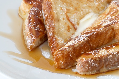 french toast with butter の写真素材
