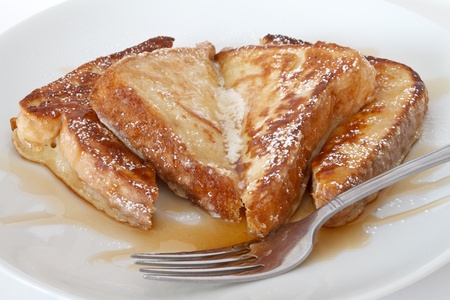 french toast with butter の写真素材