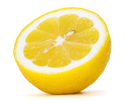 lemon over white backgroundの写真素材