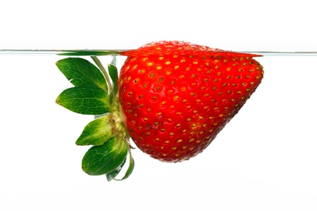 strawberry in water の写真素材