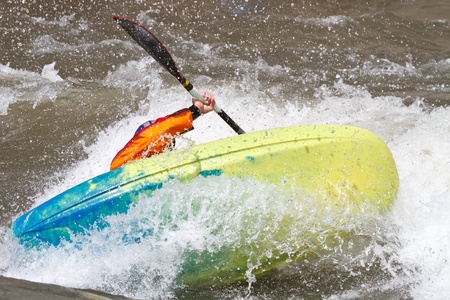 man in kayak, freestyle competition のeditorial素材