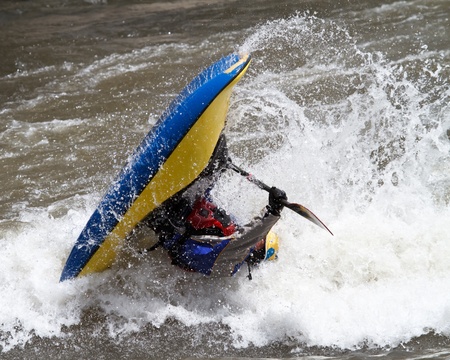 man in kayak, freestyle competition のeditorial素材