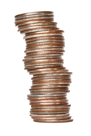 stack of quarter dollar coins の写真素材