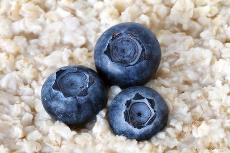 oatmeal with blueberriesの写真素材