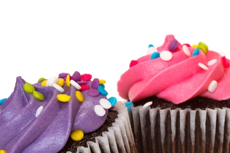 cupcakes over white background with text space
