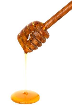 honey with dipperの写真素材