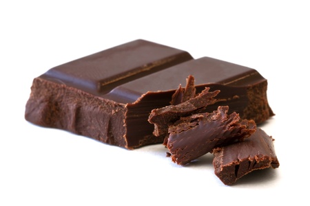 chocolate bars over white backgroundの写真素材