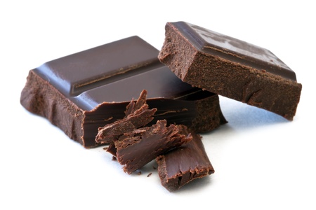 chocolate bars over white backgroundの写真素材