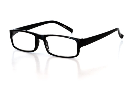 reading glasses over white backgroundの写真素材