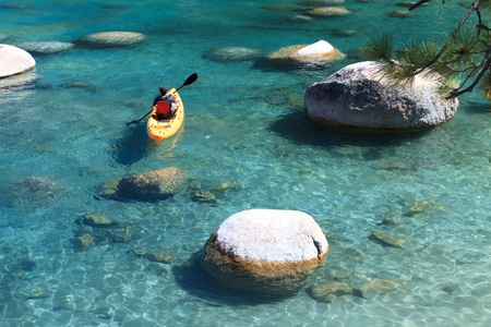 kayaker, Lake Tahoe の写真素材