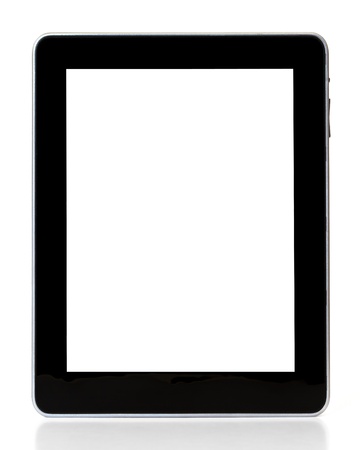 digital tablet over white backgroundの写真素材
