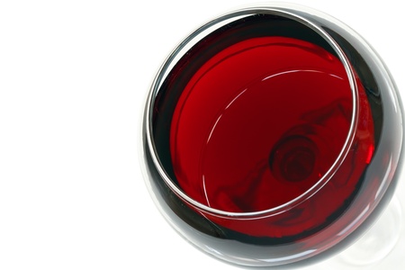 glass of red wine isolated on white background の写真素材