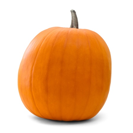pumpkin over white background with clipping pathの写真素材