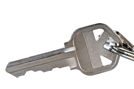 house key over white backgroundの写真素材