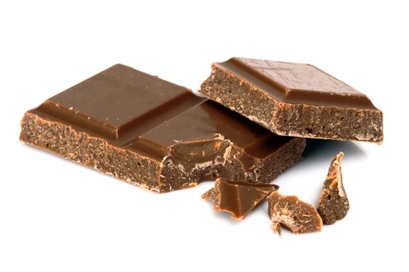 chocolate bars over white backgroundの写真素材