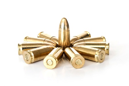 bullets in circle isolated on white