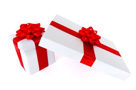 gift boxes isolated on the white background の写真素材