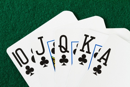royal flush on the table