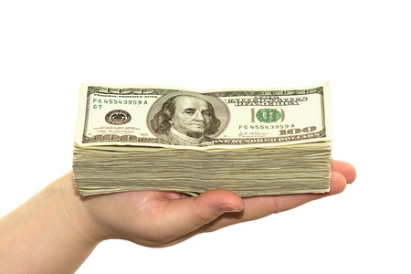 hand full of money