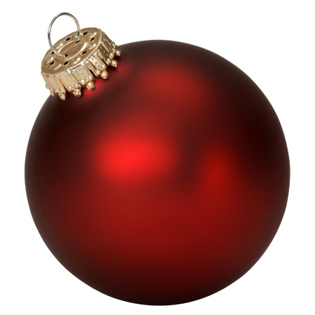 red christmas ball isolated on white background の写真素材