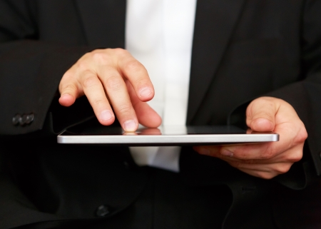 business man with digital tabletの写真素材