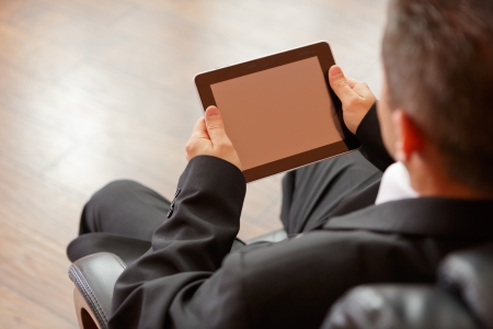 business man with digital tabletの写真素材