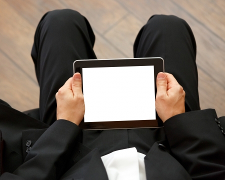 business man with digital tabletの写真素材