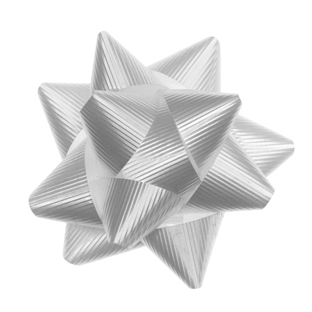 white bow isolatedの写真素材