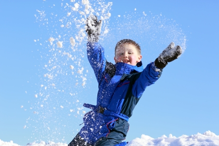 fun with snowの写真素材