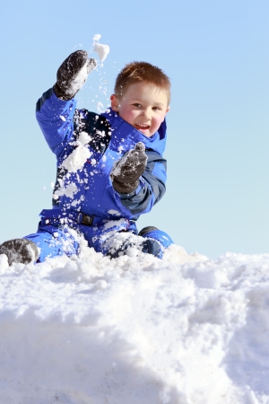 fun with snowの写真素材