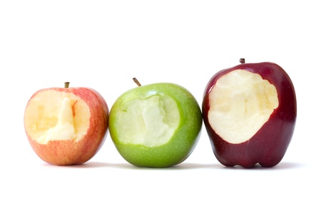 apples with biteの写真素材