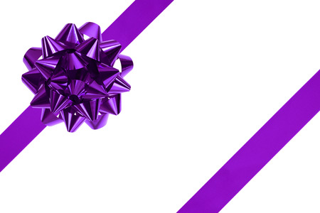 purple ribbon and bowの写真素材